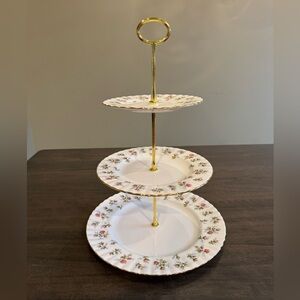 Royal Albert England ‘Winsome’ Vintage 3-Tier Cake Dessert Stand